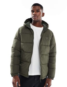 Steppjacke in Grün mit Kapuze Grün S