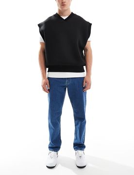 Ryan - Straight Jeans in Mittelblau Blau W32 L30
