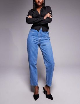 Roesia - Slim Fit-Jeans in mittelblauer Waschung Blau W28