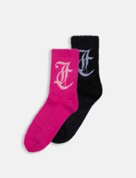 Flauschige Socken in Rosa Rosa One Size