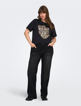 Wide Fit - Jeans mit weitem Schnitt in Schwarz Schwarz 52 L32
