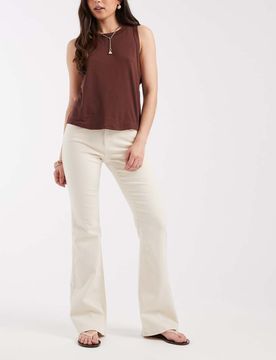Blush - Ausgestellte Jeans in Ecru-Weiß Weiß XS L34