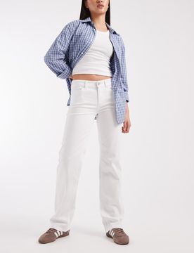 Blush - Jeans in Weiß mit mittelhohem Bund und geradem Schnitt Weiß XS L32