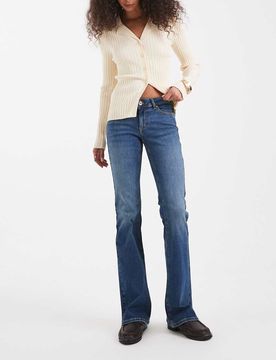 Blush - Schlagjeans in dunkler Waschung-Blau Blau L L34