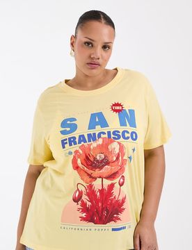 T-shirt à imprimé San Francisco - Jaune pastel 54