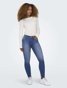 Jeans mit engem Schnitt in Denim-Mittelblau Blau XL L30