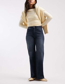 Juicy - Jeans in Dunkelblau mit hohem Bund und weitem Bein Blau W25 L30