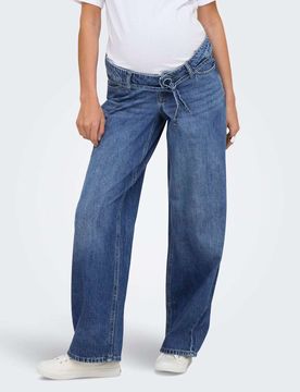 Maternity - Gerade geschnittene Umstandsjeans in Mittelblau Blau 2XL L30