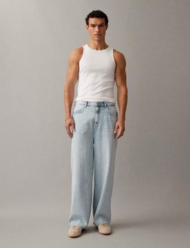 SONS - Carl - Superweite Jeans in hellblauer Waschung Blau W79 L81 cm