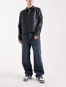 SONS - Fade - Weit geschnittene Jeans in Blau-Schwarz Schwarz W30 L34