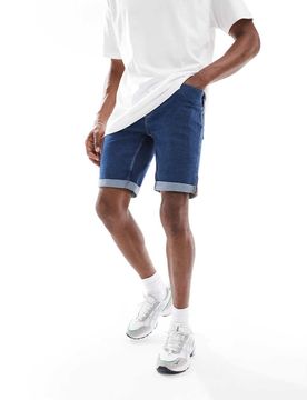 Sons - Jeansshorts in Mittelblau Blau 2XL
