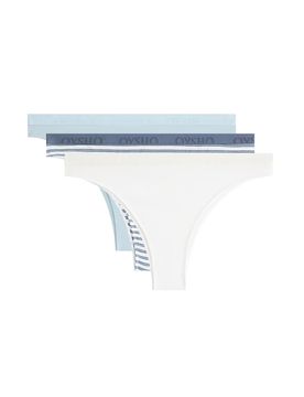 Er-Pack brasilianische Slips aus Baumwollmix in Blau mit Logo Blau S