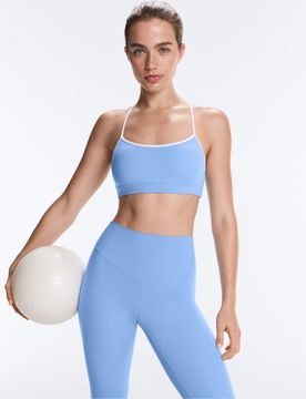 Comfortlux - Brassière de sport maintien léger à liserés - Bleu XS