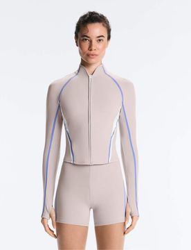 Leichte, warme Jacke aus geripptem Funktionsmaterial in Grau Grau S