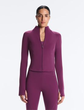 Leichte warme Jacke in dunklem Pflaumenlila Lila XL