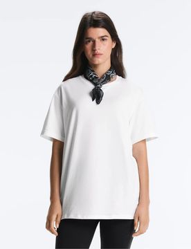 T-shirt oversize à manches courtes en coton mélangé - Blanc cassé L