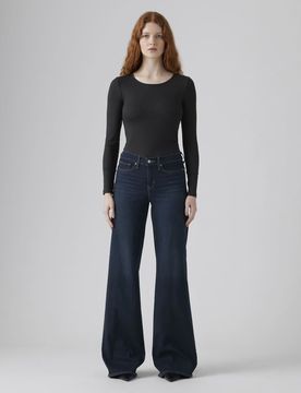 Figurformende Jeans in Blau mit weitem Bein Blau W31 L32