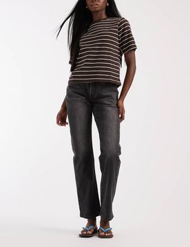 Hourglass-Jeans in verwaschenem Schwarz mit geradem Schnitt Schwarz W25 L32