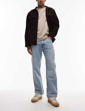 Locker sitzende Straight Jeans in Hellblau Blau W30 L34