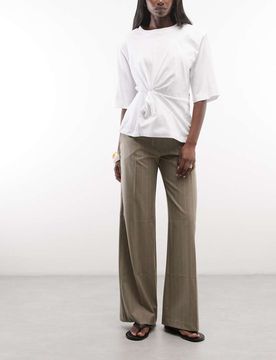 Toucan - Pantalon habillé à fines rayures - Taupe-Neutre 36