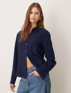 Chemise à boutons dorés - Bleu marine XS