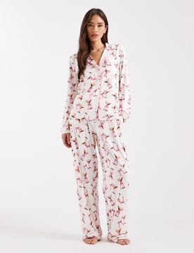 Superweicher Pyjama mit Cocktail-Printmuster-Bunt Bunt XS