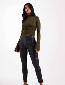 Legging à enfiler en imitation cuir - Noir 38