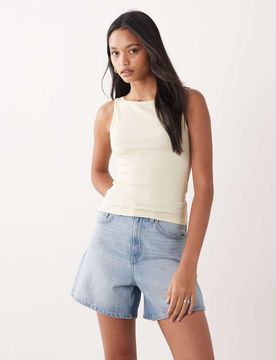 Tanktop in Buttermilchgelb mit Picot-Besatz Gelb 44
