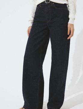 Alley - Weite Jeans in Rinse-Waschung mit hohem Bund-Blau Blau 44