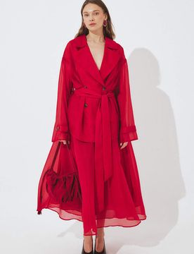 Pelin - Midirock aus Organza in Rot Rot 34