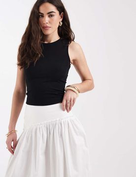 Basic-Tanktop in Schwarz Schwarz 34