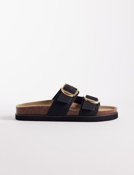 Sandalen in Schwarz mit zwei Schnallen Schwarz 36