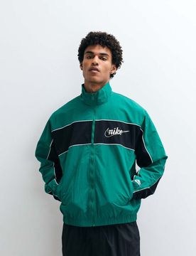 Club - Leichte Jacke in Grün und Schwarz mit Reißverschluss Schwarz M