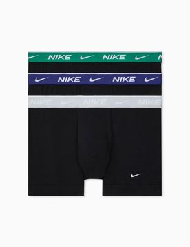 Essential - 3er-Pack Unterhosen aus Baumwolle in Schwarz mit Bund in Grau/Lila/Grün Schwarz 48