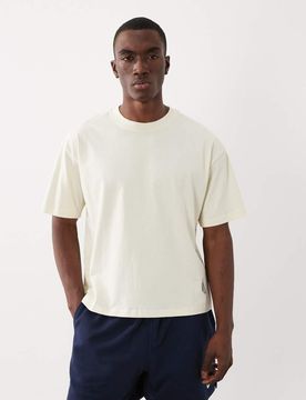 Essential - Kastiges Oversize-T-Shirt in gebrochenem Weiß Weiß XS