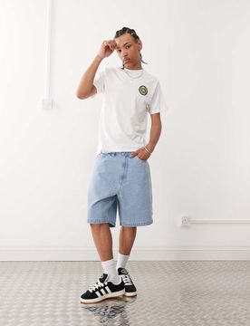 Big - Jeans-Shorts in hellblauer Waschung Blau W34