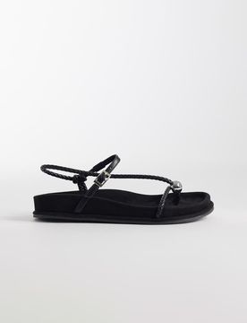 Tuesday - Riemchensandalen in Schwarz mit Fußbett Schwarz 37