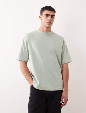 Oversize-T-Shirt in Hellgrün-Blau Blau XXL