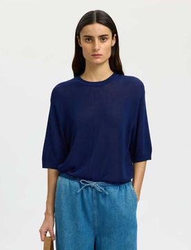 Strickoberteil in Meeresgrotten-Blau Blau XL
