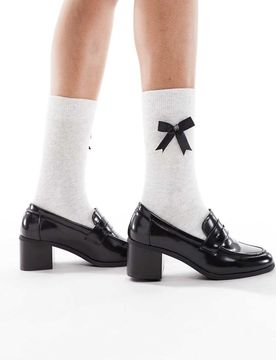 Antonia - Loafer in Schwarz mit Absatz Schwarz 40
