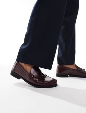 Loafer in Burgunderrot mit Raffung und Trensendetail Rot 43