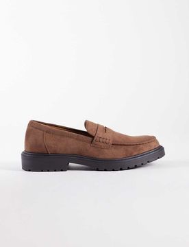 Pier - Loafer in Braun mit Mikrostruktur und dicker Sohle-Brown Brown 46