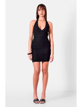 Fantasy - Strukturiertes, ärmelloses Kleid in Schwarz Schwarz S