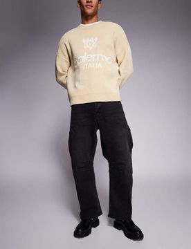 Gerade geschnittene Denim-Jeans in verwaschenem Schwarz Schwarz W30
