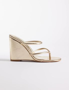 SIMMI London - Tara - Sandales compensées à entredoigt - Doré 40