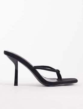 Simmi London Wide Fit - Asra - Mules-Sandaletten aus schwarzem Wildlederimitat Schwarz 40