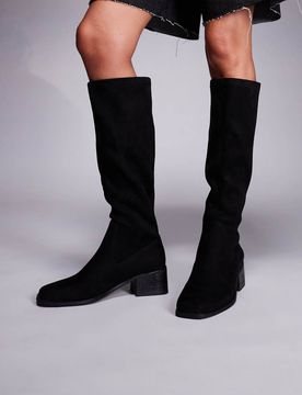 SIMMI London - Xander - Cuissardes élégantes aspect daim - Noir 41