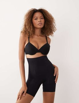 Go Figure - Short taille haute sculptant mi-long - Noir M