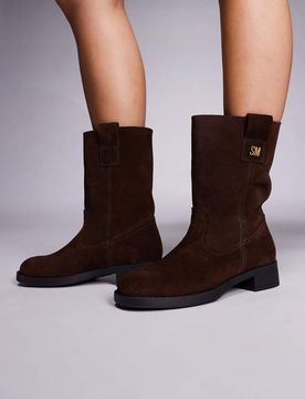 Zethy - Bottes élégantes en daim - Chocolat-Brown 38
