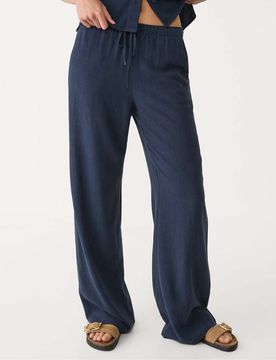 Hose in Dunkelblau mit Leinenanteil-Marineblau Marineblau L